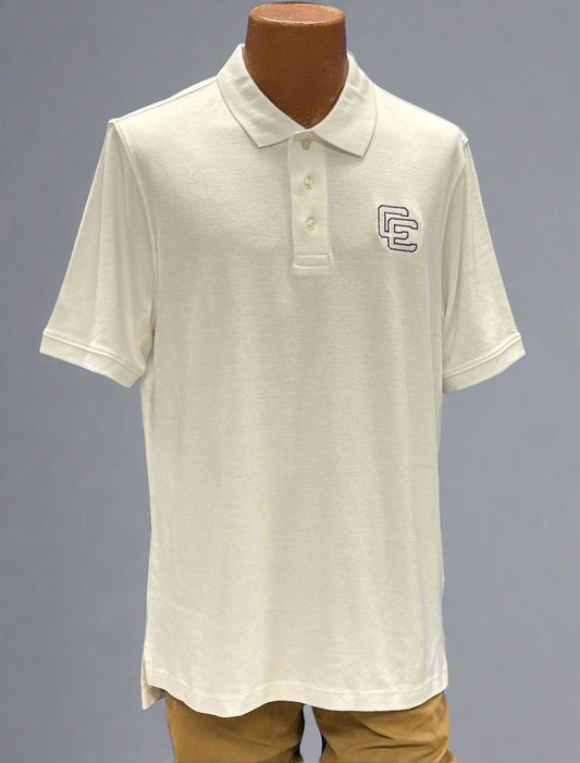 Lands End Interlock Polo- White - TALL