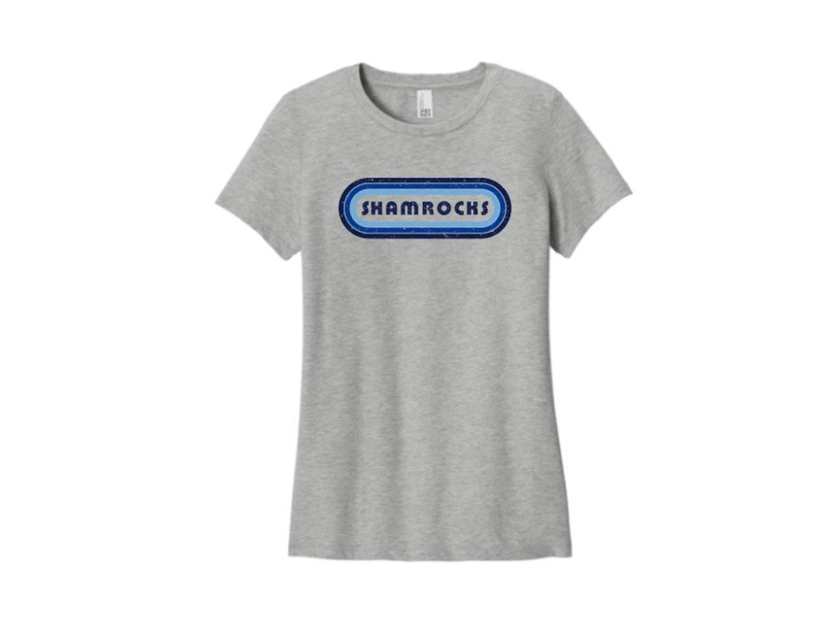 Gray Tee with Retro Shamrocks Oval