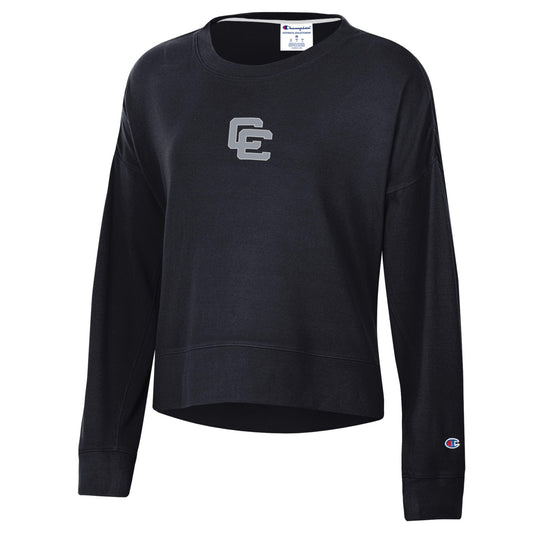 Ladies Champion Sueded Crew- Black
