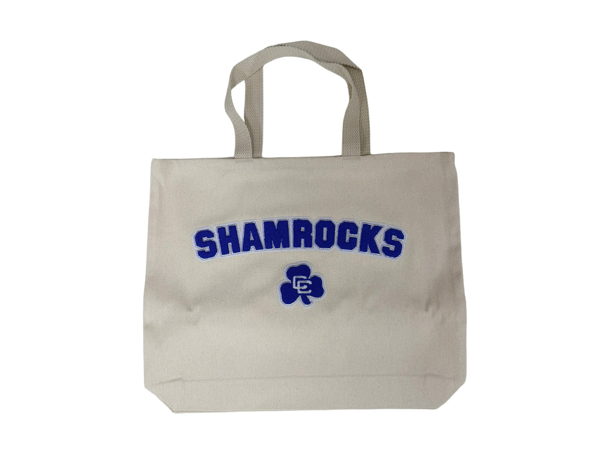 Natural Tote Bag with Shamrock Patch
