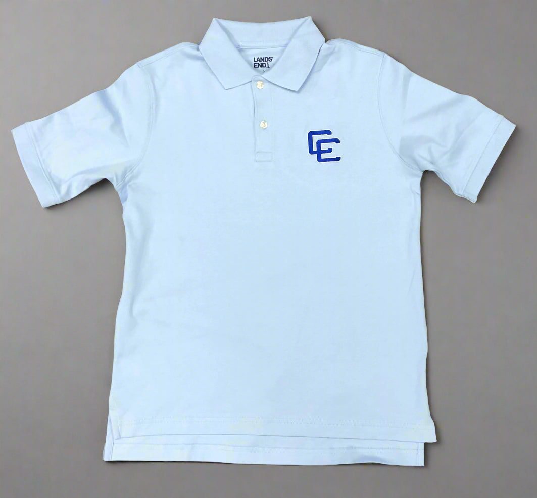Youth LE Short Sleeve Interlock Polo- Light Blue