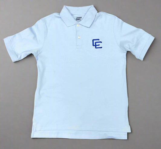 Youth LE Short Sleeve Interlock Polo- Light Blue
