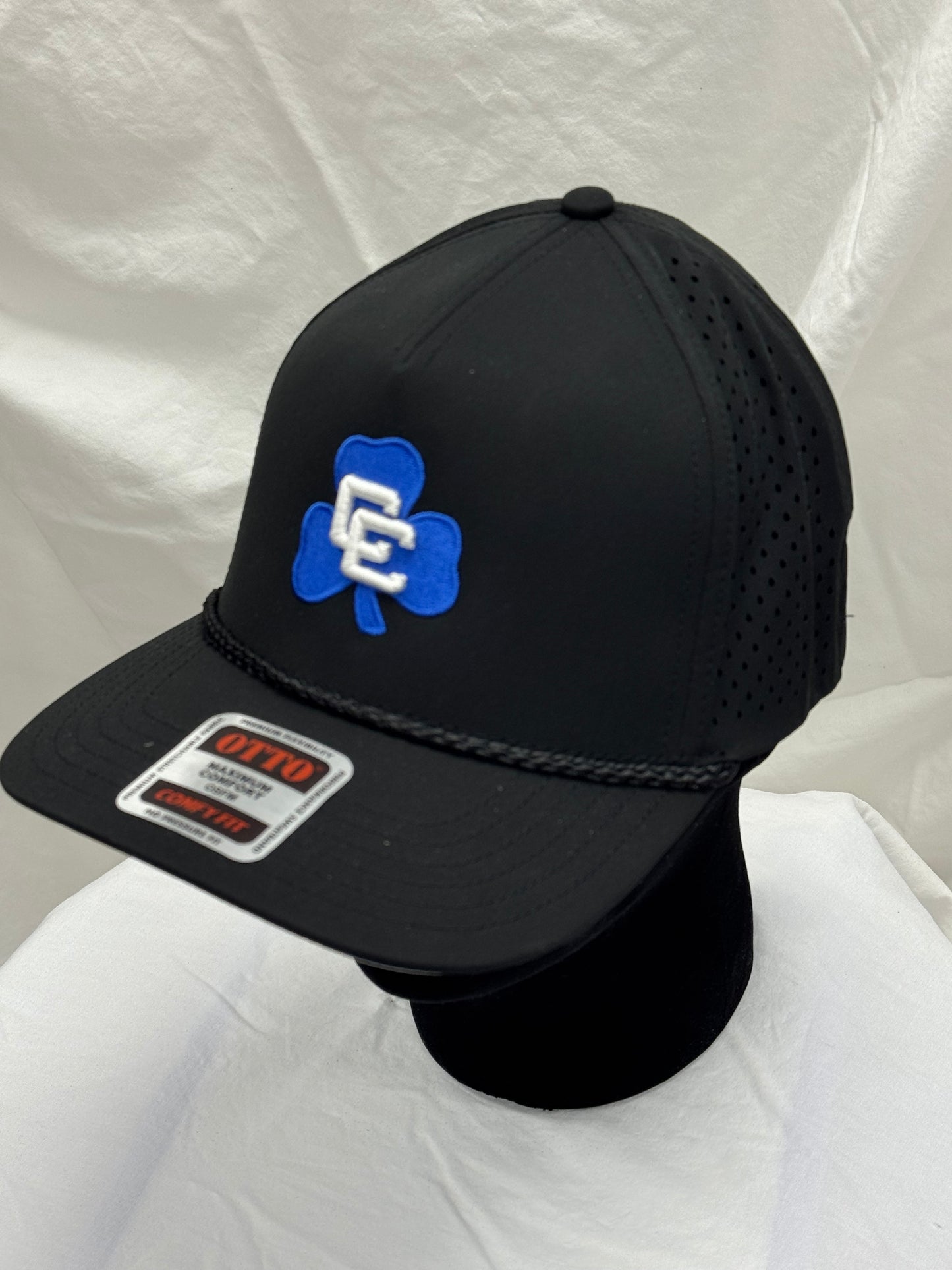 Otto Cap Perforated Baseball Cap- Black