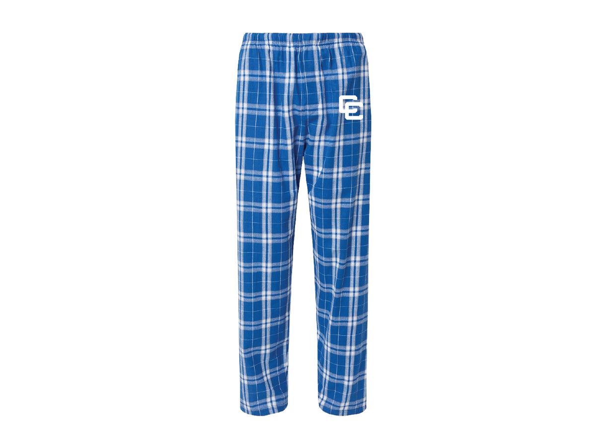 Royal Blue Flannel Pants with Interlocking CC