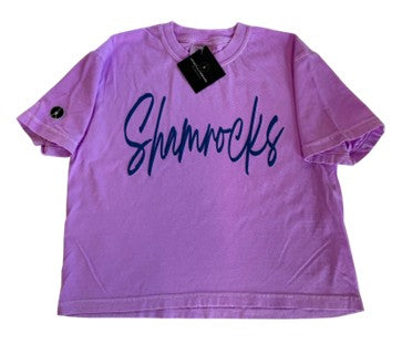 Purple Shamrocks Boxy T-Shirt by Love, Peace, Threads