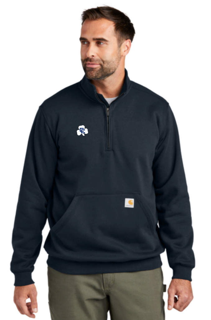 Carhartt Midweight 1/4-Zip Mock Neck Sweatshirt- Navy