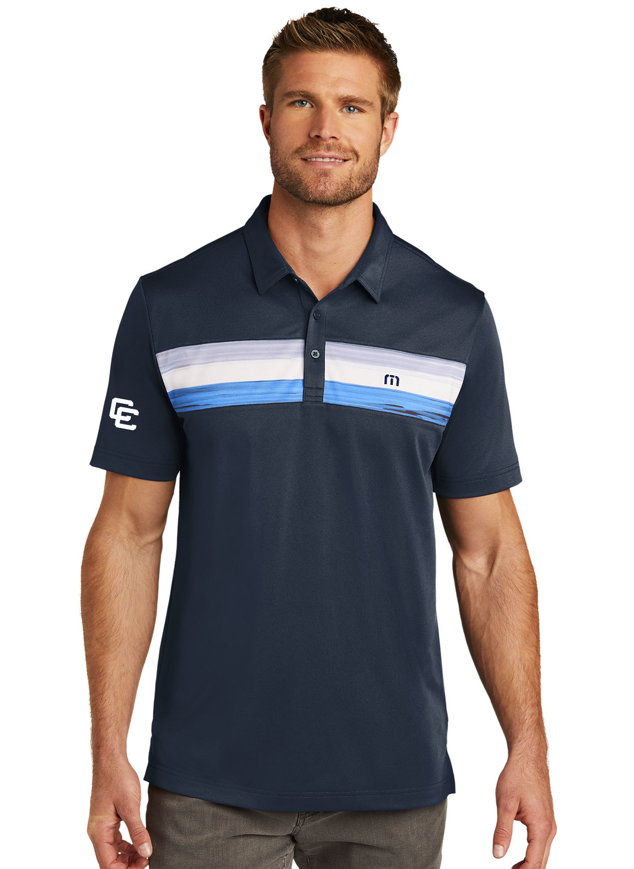 TravisMathew Cabana Chest Stripe Polo.