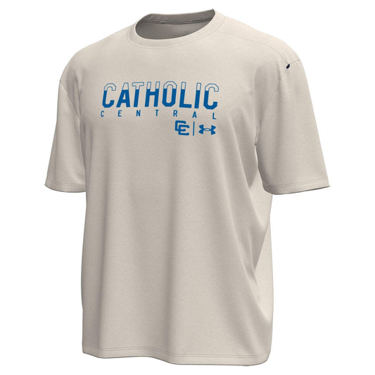 UA Motion Tee- Stone/Navy