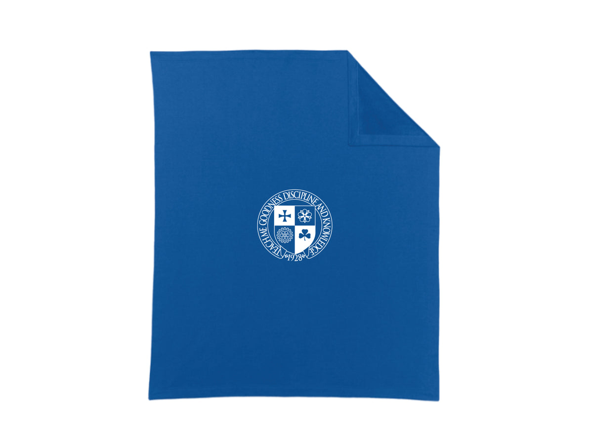 Royal Blue Fleece Blanket with CC Crest