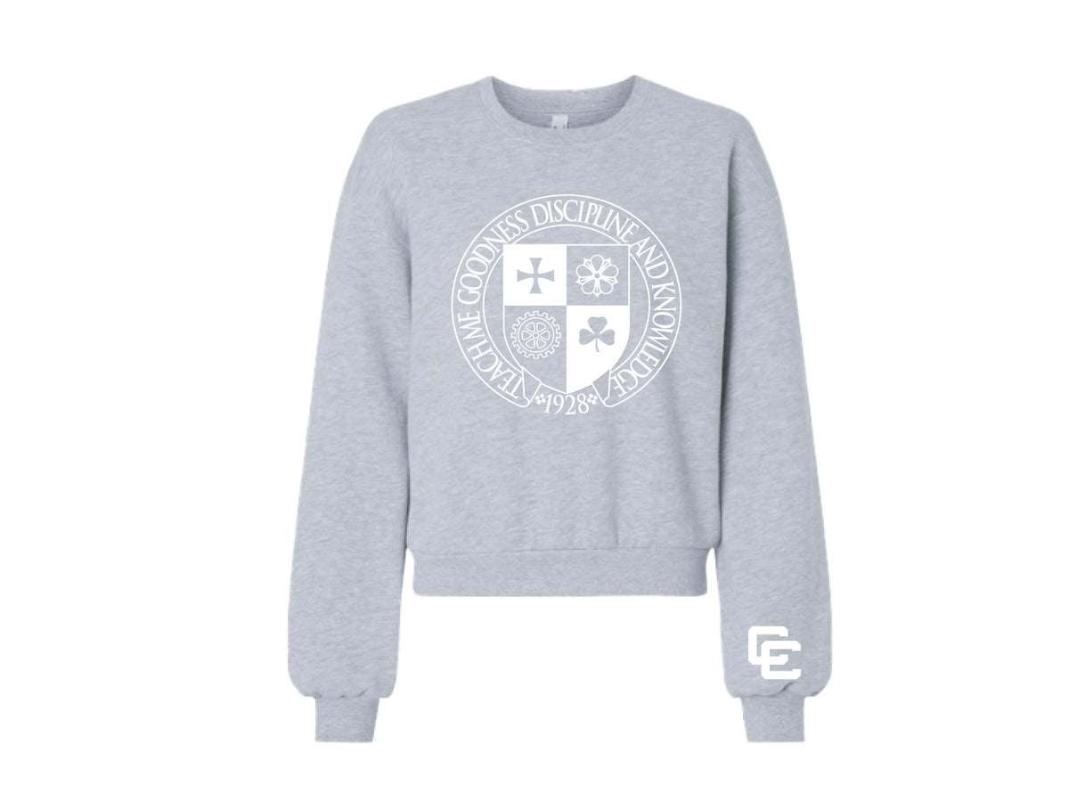 Gray Crewneck with CC Crest