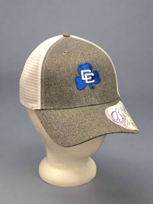 Ladies Trucker Cap- Heather Gray/White