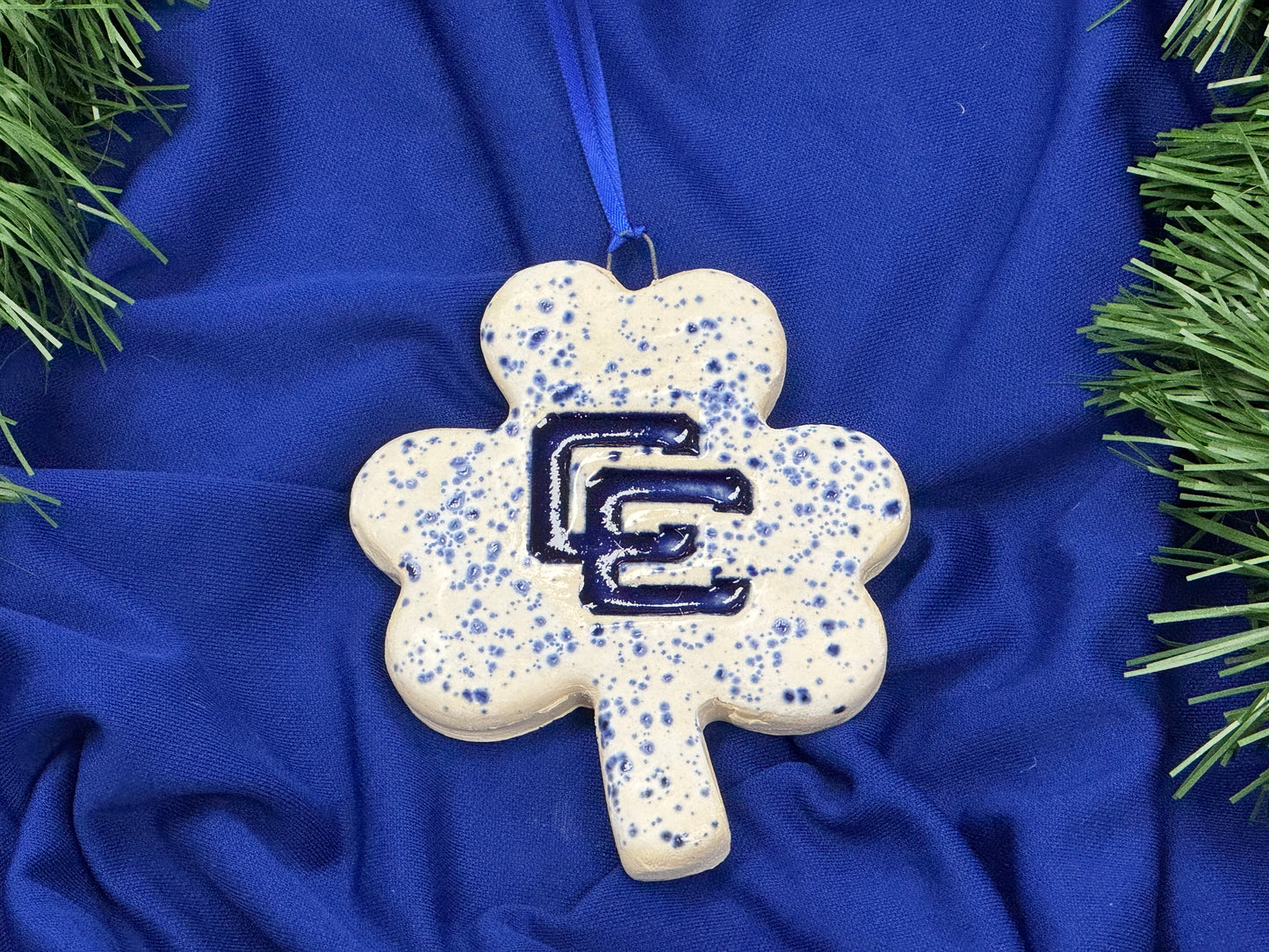 CC Shamrock Speckled Clay Ornament
