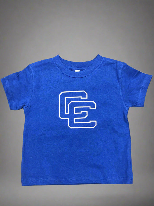 Toddler Tee- Royal w/CC outline