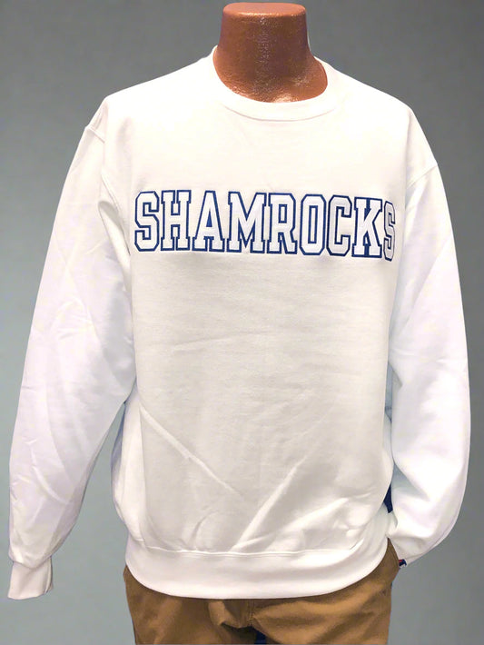 White SHAMROCKS Versa Twill Crewneck