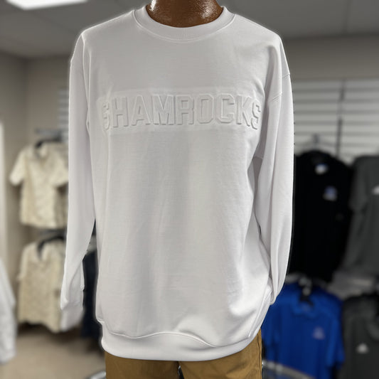 Embossed Crewneck- White