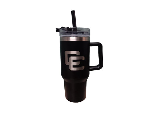Black 40 oz  hot and cold Tumbler with CC