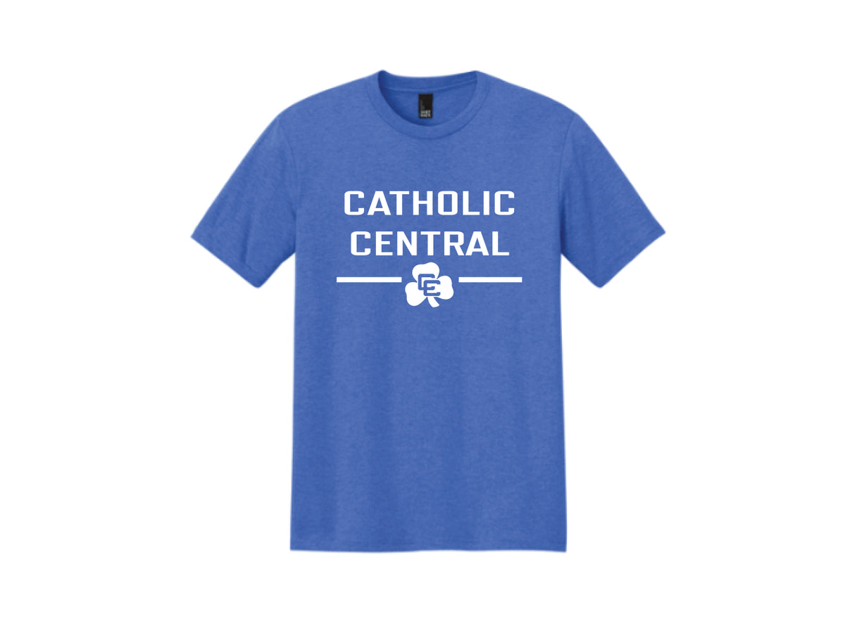 Royal Blue Tee with Catholic Central and CC Shamrock