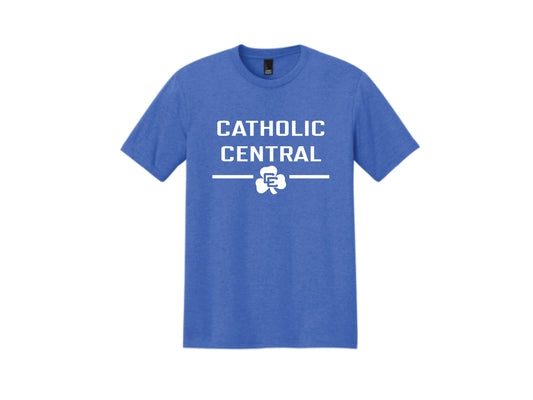 Royal Blue Tee with Catholic Central and CC Shamrock