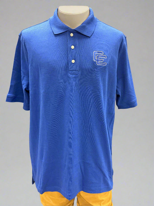 Lands End Interlock Polo- Cobalt