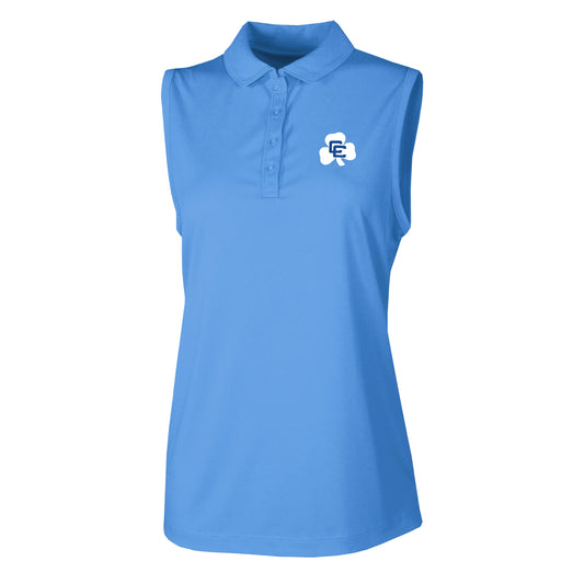Ladies Columbia Ace Flair Sleeveless Polo-Light Blue