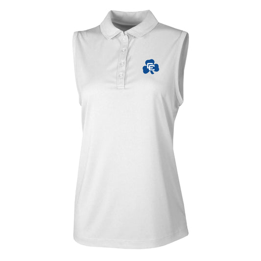 Ladies Columbia Ace Flair Sleeveless Polo- White