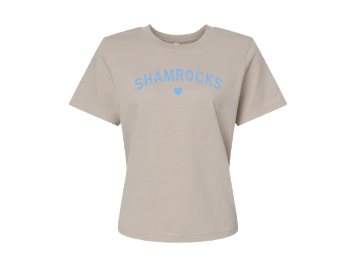 Tan Tee with Shamrocks Heart