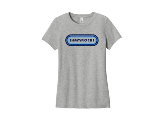 Gray Tee with Retro Shamrocks Oval