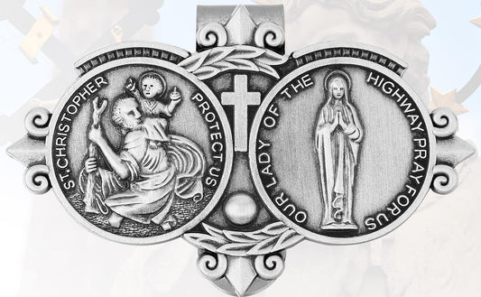 St. Christopher/Blessed Mother Visor Clip