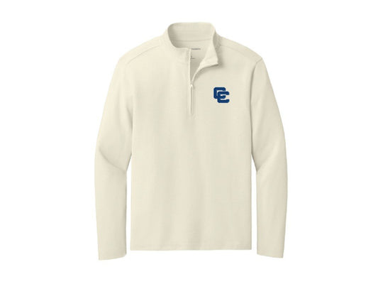 Ivory Quarter Zip with Blue Interlocking CC