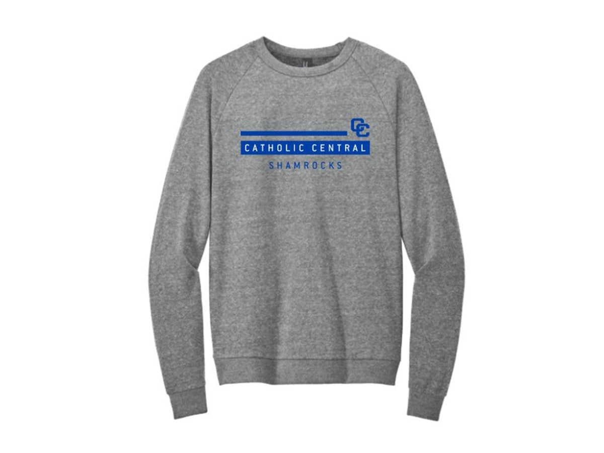 Gray Crewneck with CC Shamrocks