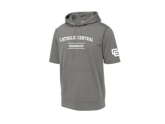 Gray Short Sleeve Hoodie with CC Arch