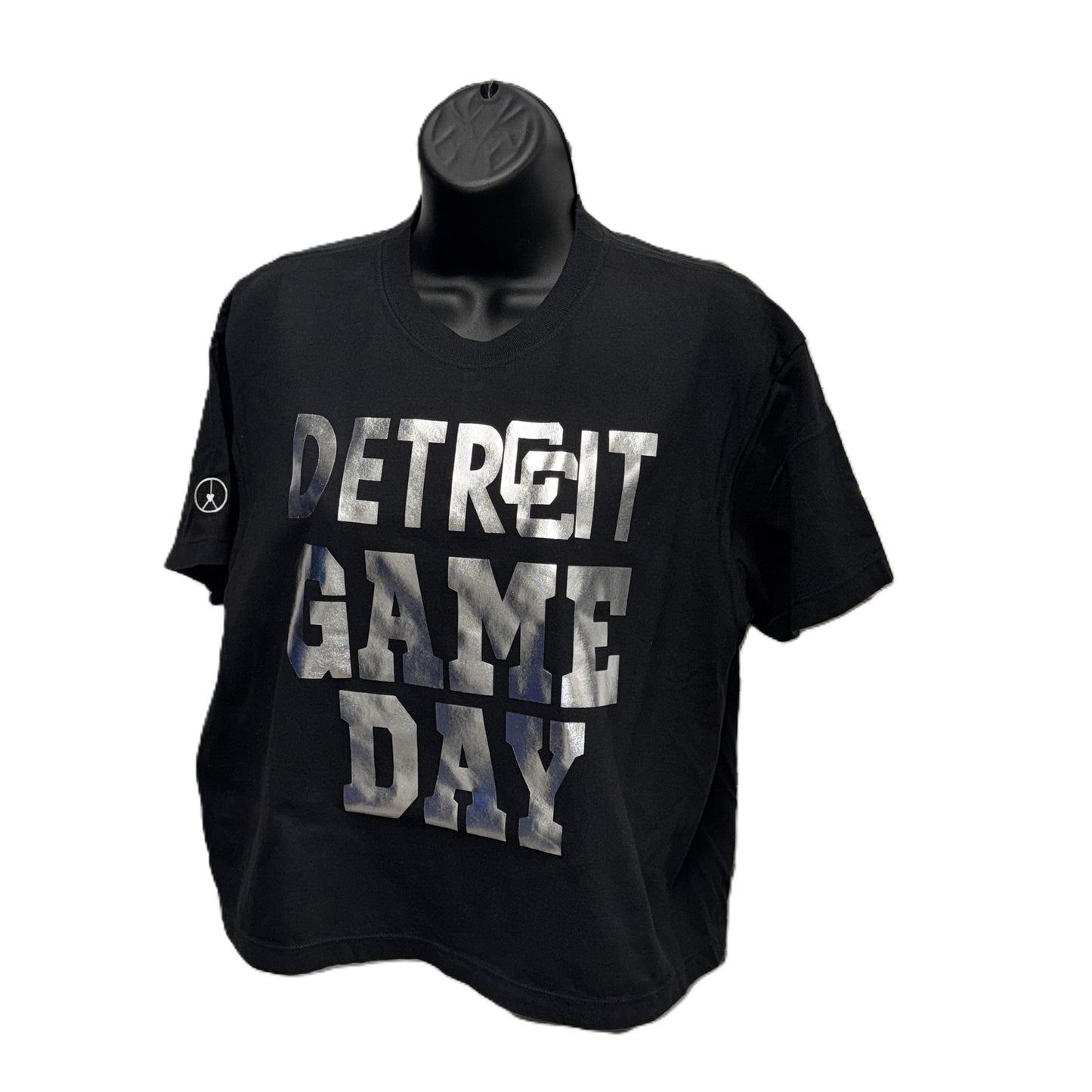 Love Peace Threads Black/Silver Crop Tee