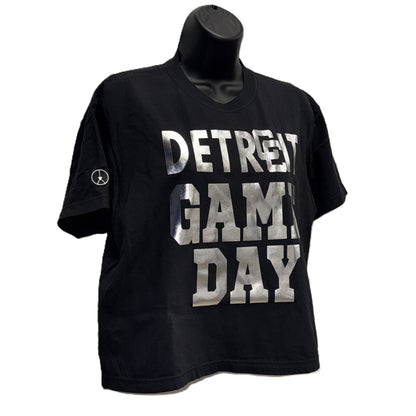 Love Peace Threads Black/Silver Crop Tee