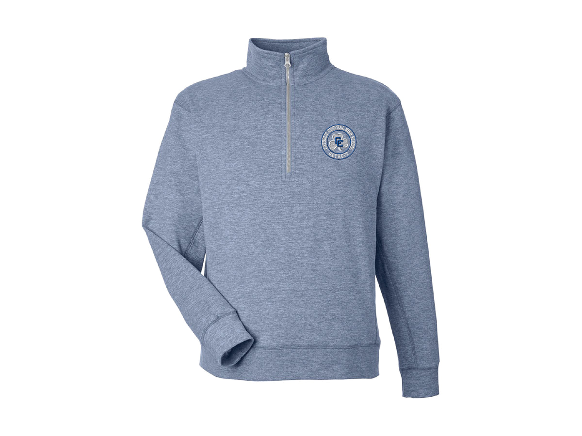 Blue Fleece Quarter Zip with Shamrock Circle