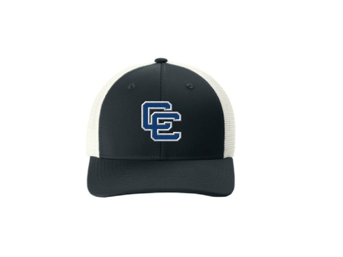 Black Trucker Hat with Interlocking CC