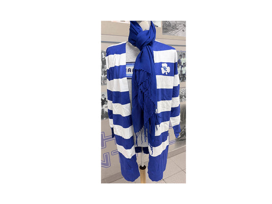 Blue & White Striped Cardigan with CC Shamrock