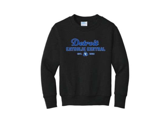 Youth Black Crewneck with Detroit CC