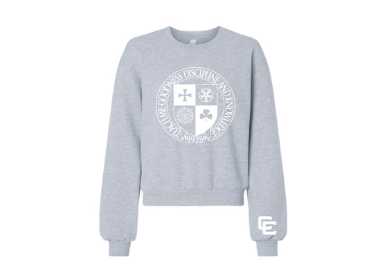 Gray Crewneck with CC Crest