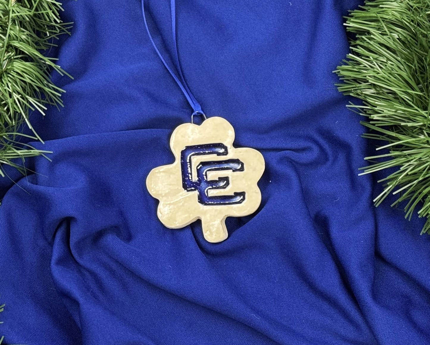 CC Shamrock Small Clay Ornament