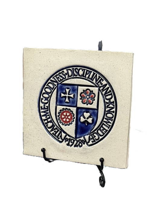 Square Ceramic Tile- CC Crest w/Easel