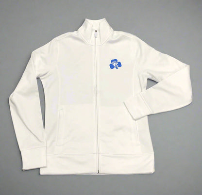 White Full Zip w/Shamrock and Cross