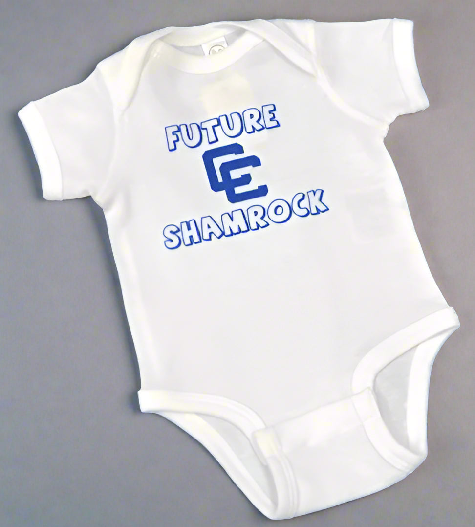 Onesie Future Shamrock- White w/Shadow Letters – Detroit Catholic Central