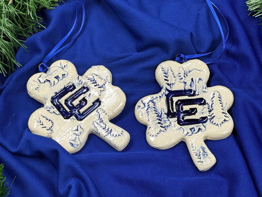 CC Shamrock Winter Scene Clay Ornament